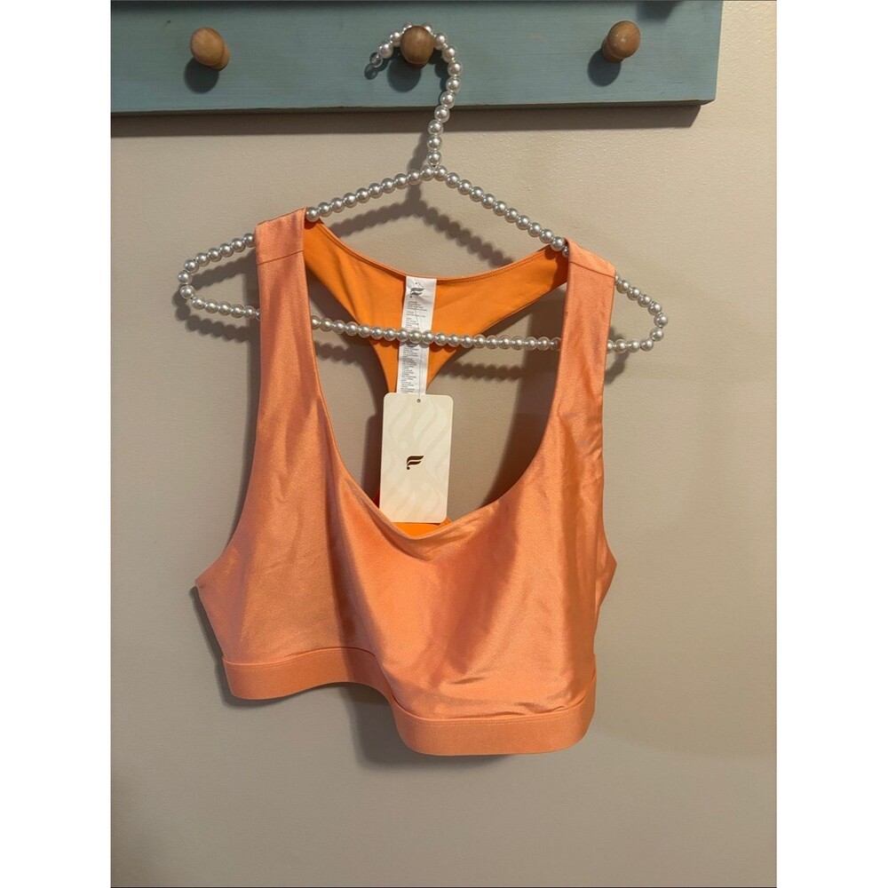 NEW Fabletics orange yesi shine low impact sports bra size 3x